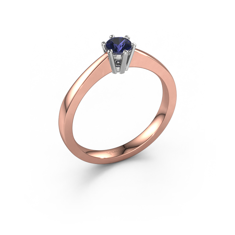 Image of Engagement ring Noortje 585 rose gold Sapphire 4 mm