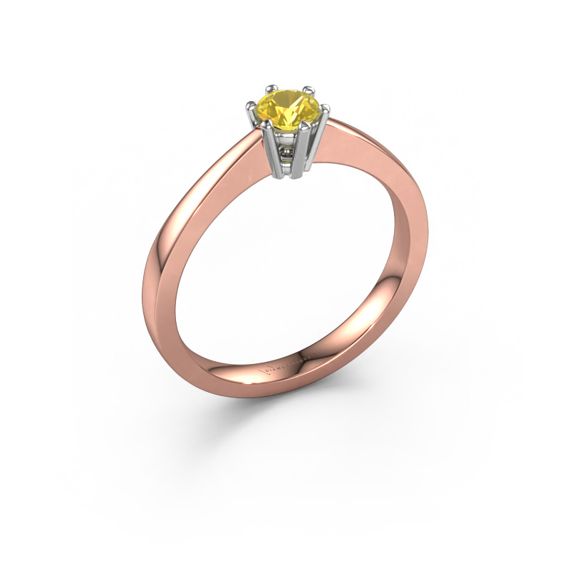 Bild von Verlobungsring Noortje 585 Roségold Gelb Saphir 4 mm