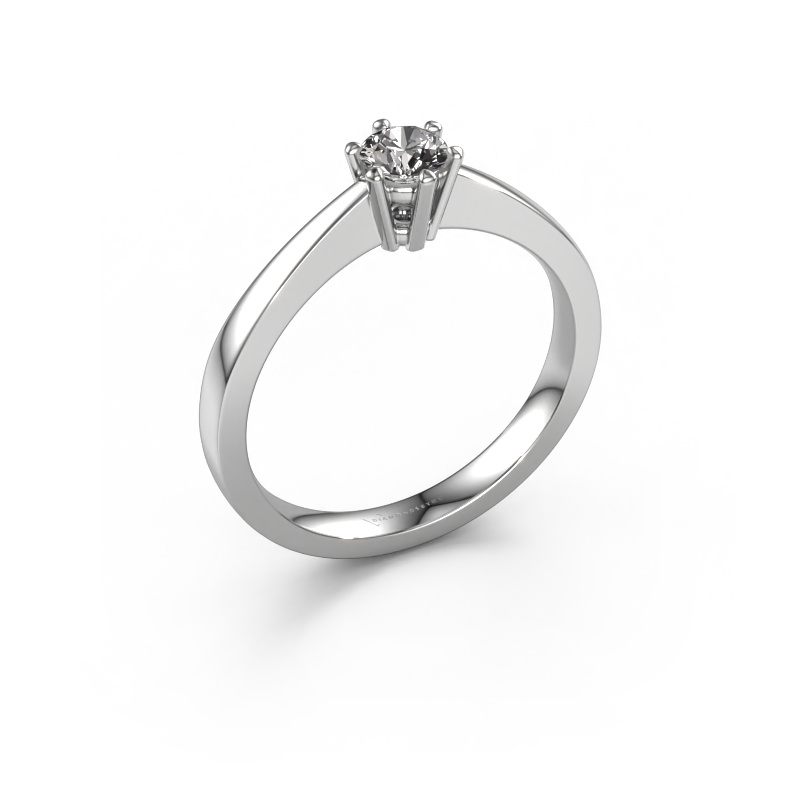 Image of Engagement ring Noortje 950 platinum Zirconia 4 mm
