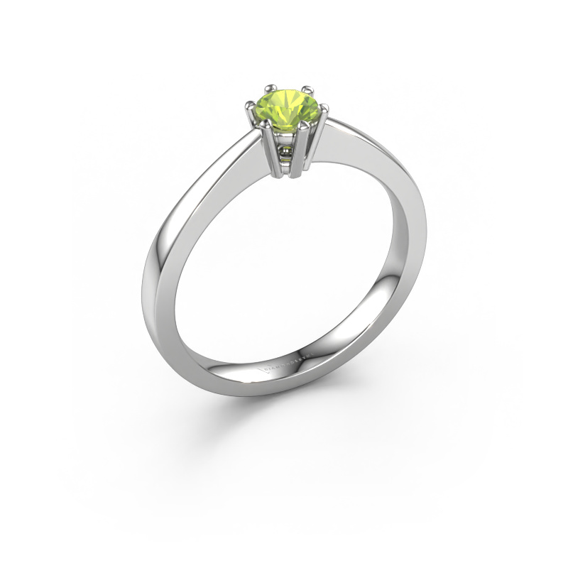 Bild von Verlobungsring Noortje 585 Weißgold Peridot 4 mm