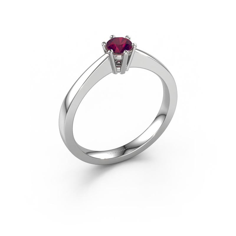 Image of Engagement ring Noortje 585 white gold Rhodolite 4 mm