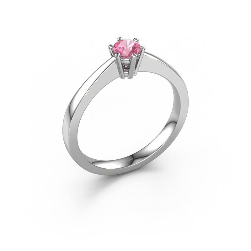 Bild von Verlobungsring Noortje 585 Weißgold Pink Saphir 4 mm