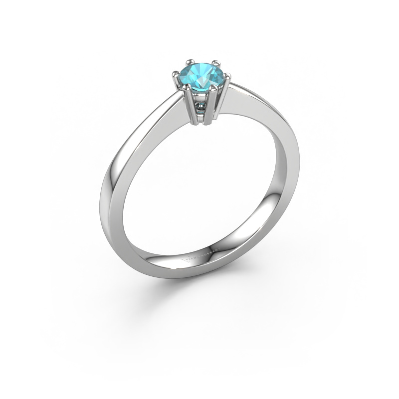 Image of Engagement ring Noortje 950 platinum Blue topaz 4 mm