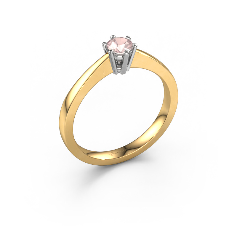 Image of Engagement ring Noortje 585 gold Morganite champagne 4 mm