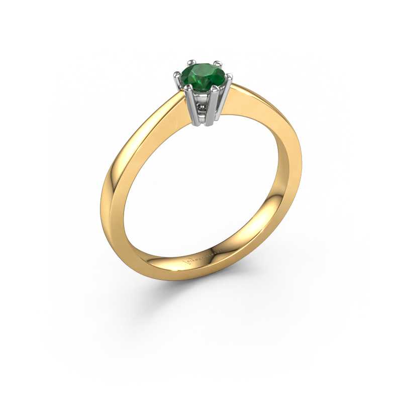Image of Engagement ring Noortje 585 gold Emerald 4 mm
