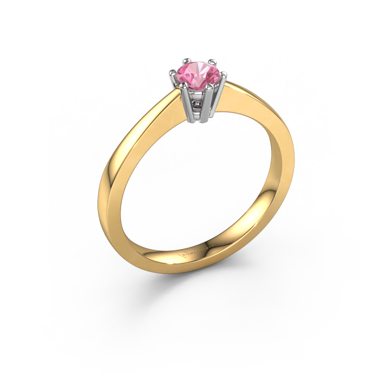 Image de Bague de fiançailles Noortje 585 or jaune Saphir rose 4 mm