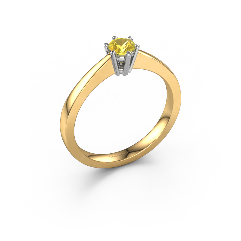 Image of Engagement ring Noortje 585 gold Yellow sapphire 4 mm