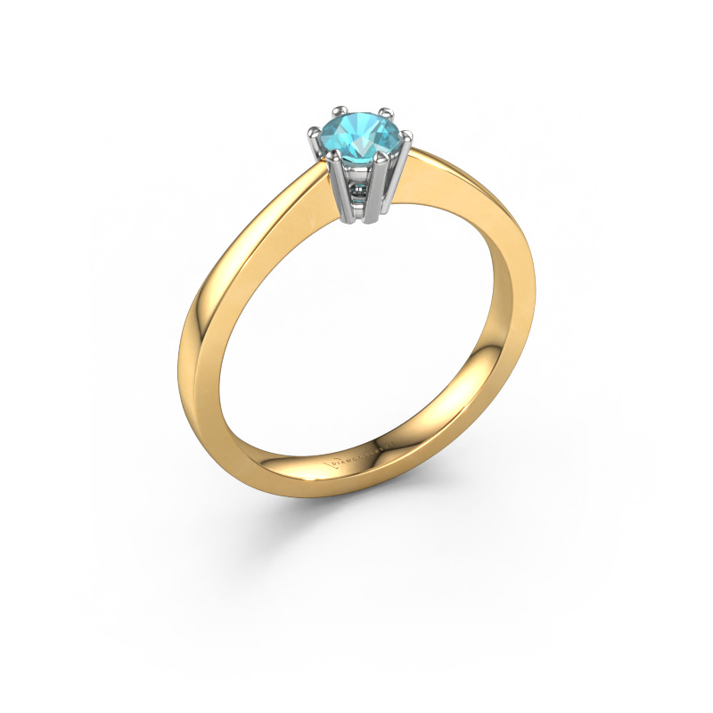 Image of Engagement ring Noortje 585 gold Blue topaz 4 mm