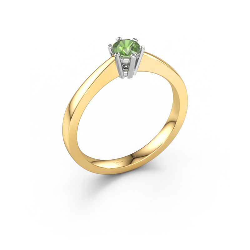Bild von Verlobungsring Noortje 585 Gold Turmalin grün 4 mm
