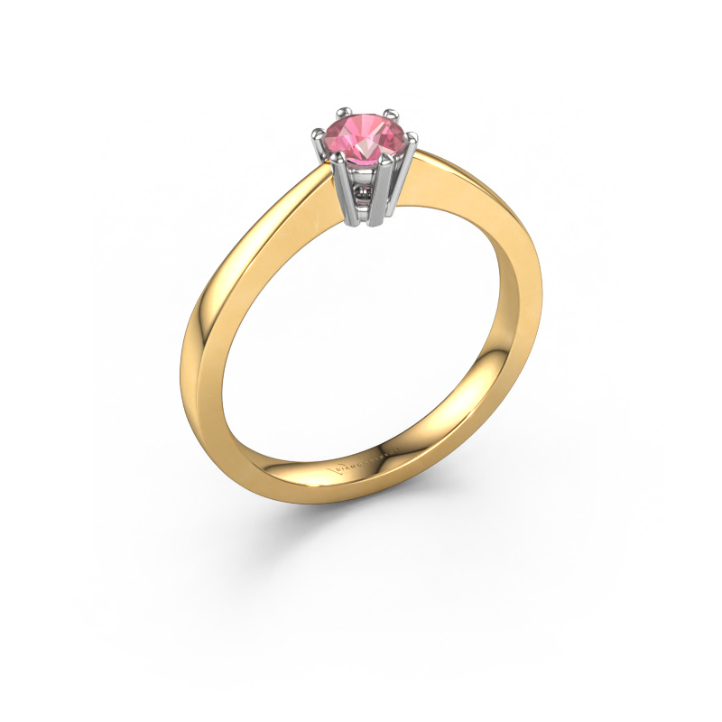 Image of Engagement ring Noortje 585 gold Tourmaline pink 4 mm