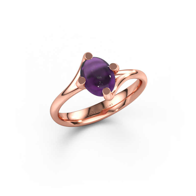 Immagine di Anello Nora 585 oro rosa Ametista 8x6 mm