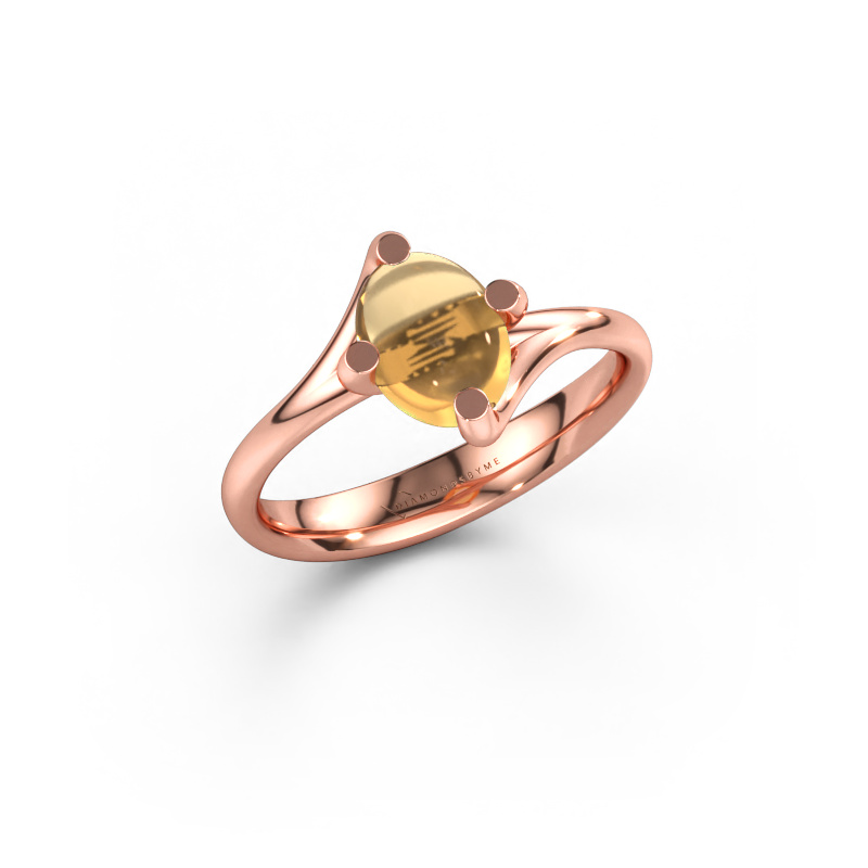 Immagine di Anello Nora 585 oro rosa Citrino 8x6 mm