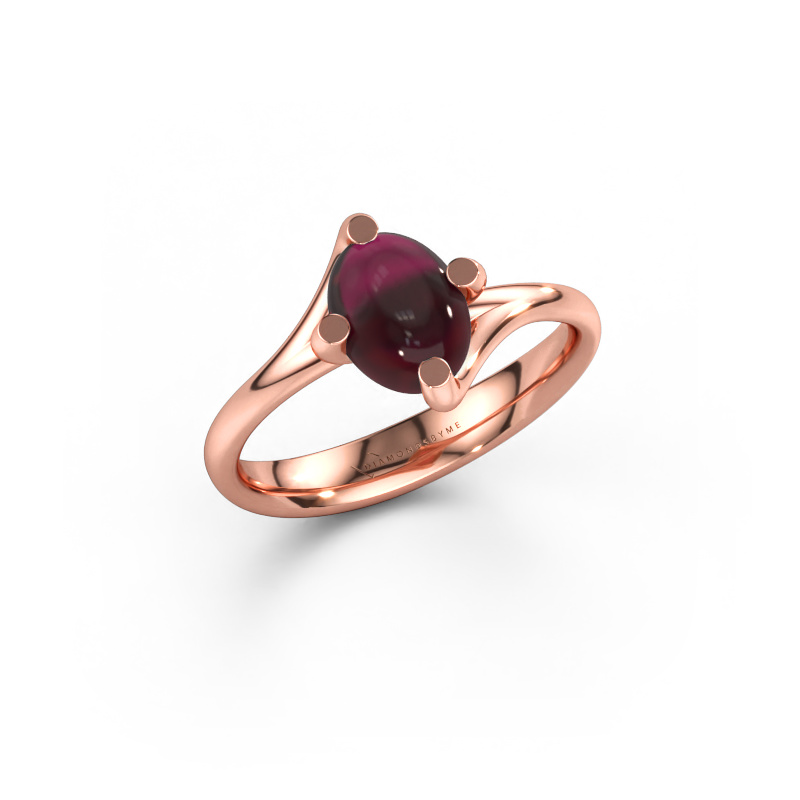 Immagine di Anello Nora 585 oro rosa Granato 8x6 mm