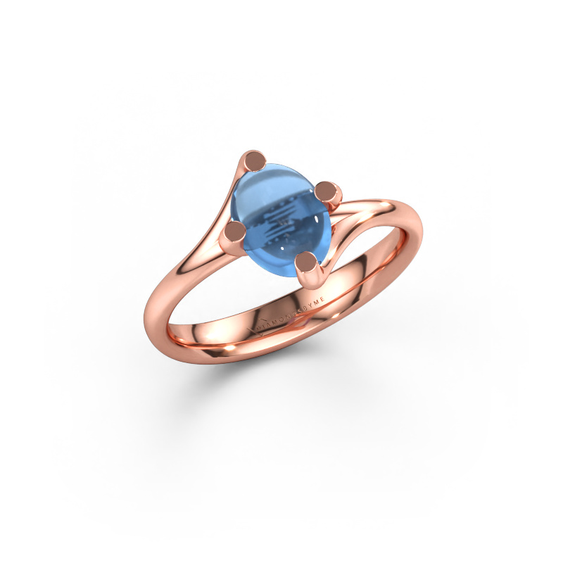 Bild av Ring Nora 585 roséguld Blå topas 8x6 mm