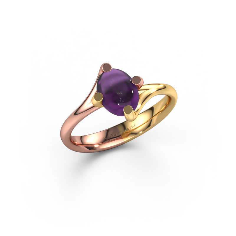 Bild von Ring Nora 585 Roségold Amethyst 8x6 mm