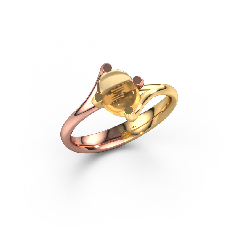 Image of Ring Nora 585 rose gold Citrin 8x6 mm