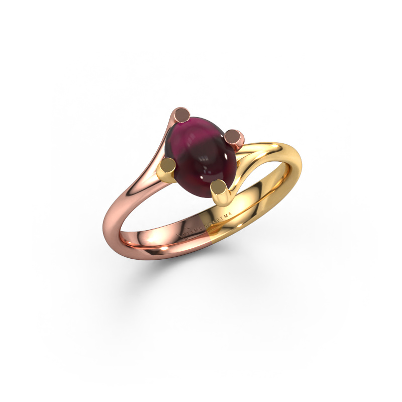 Image of Ring Nora 585 rose gold Garnet 8x6 mm
