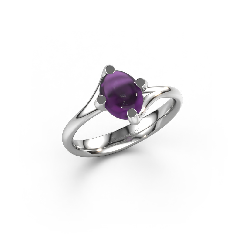 Image of Ring Nora 950 platinum Amethyst 8x6 mm