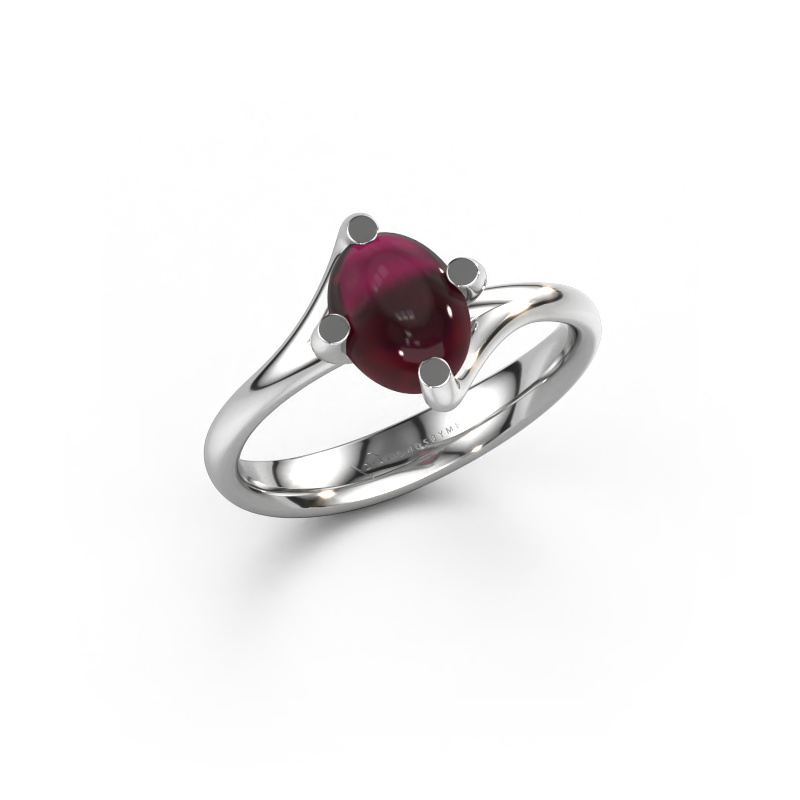 Image of Ring Nora 950 platinum Garnet 8x6 mm