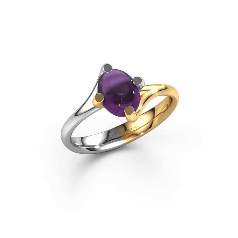 Image of Ring Nora 585 white gold Amethyst 8x6 mm