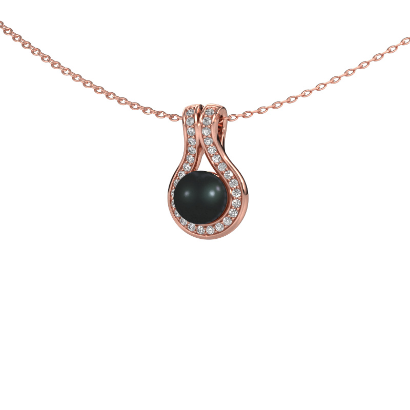 Image of Pendant Noriko 585 rose gold Black pearl 6 mm