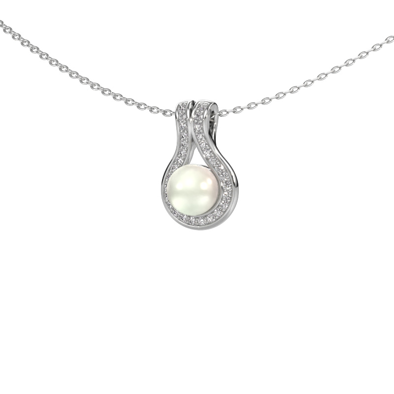 Image of Pendant Noriko 585 white gold White pearl 6 mm