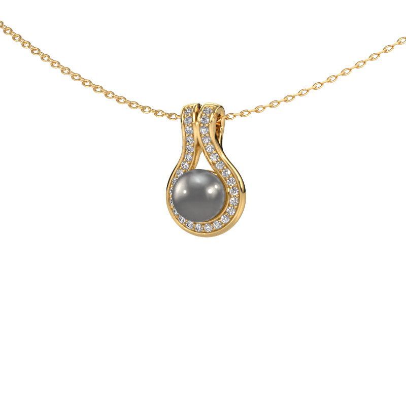 Image of Pendant Noriko 585 gold Grey pearl 6 mm