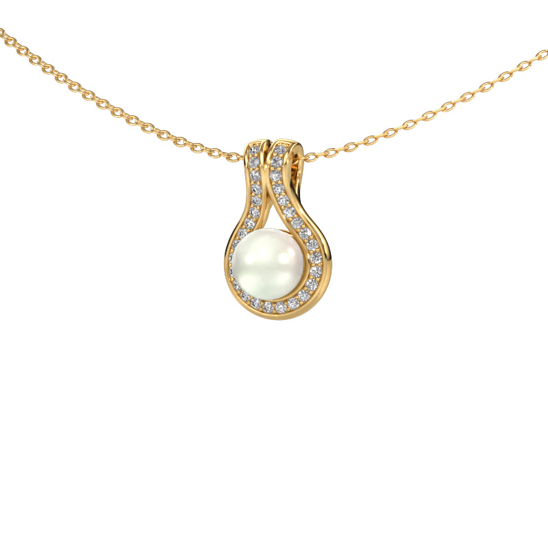 Image of Pendant Noriko 585 gold White pearl 6 mm