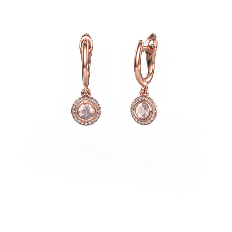 Bild von Ohrhänger Noud RND 585 Roségold Morganit Champagner 4 mm