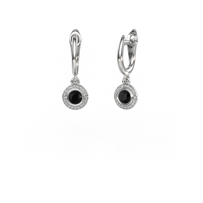 Image of Drop earrings Noud RND 950 platinum Black diamond 0.70 crt