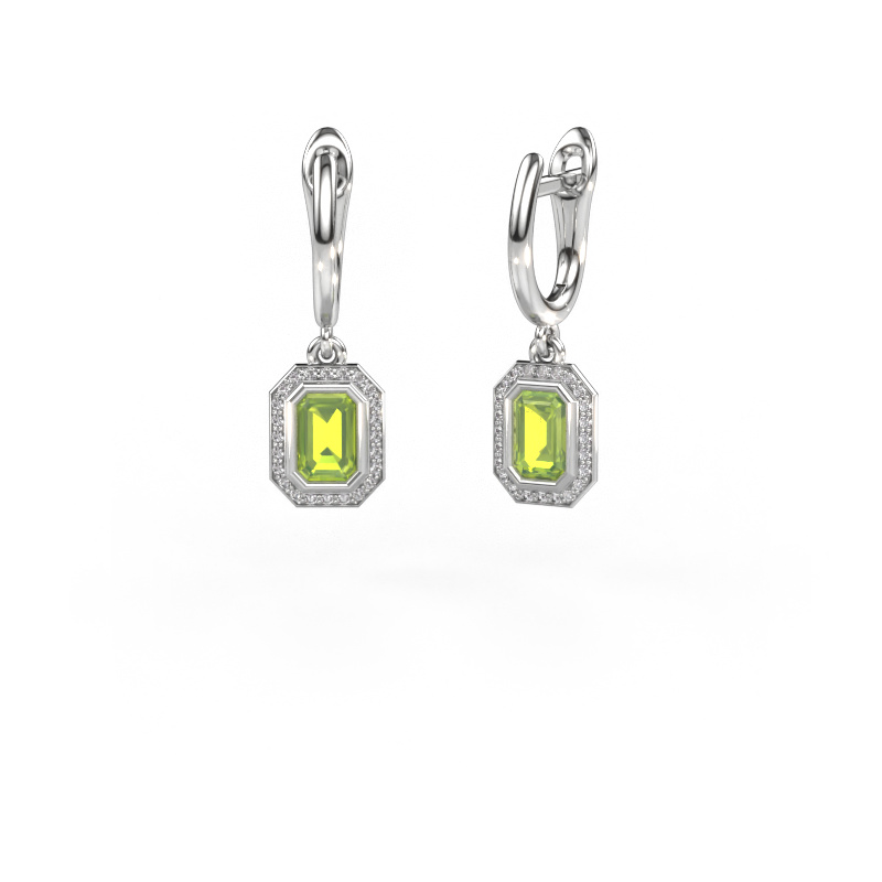 Bild von Ohrhänger Noud EME 950 Platin Peridot 6x4 mm