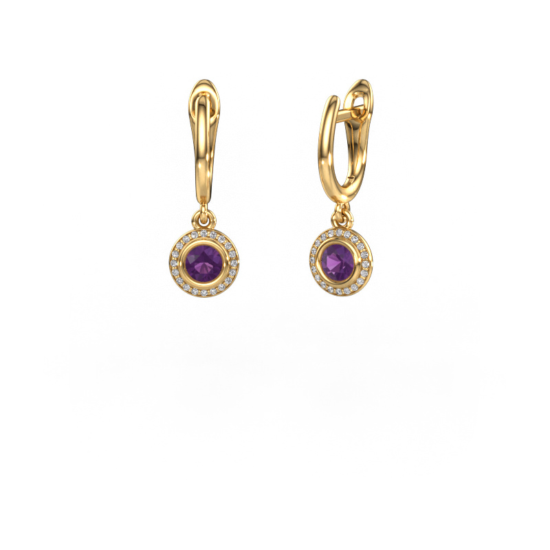 Bild von Ohrhänger Noud RND 585 Gold Amethyst 4 mm