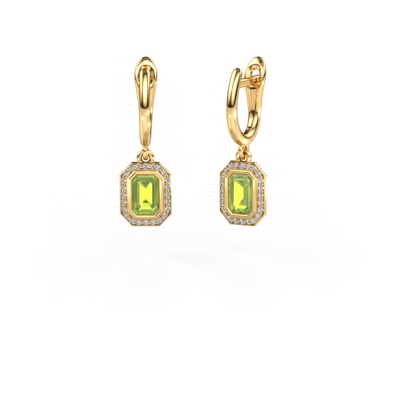 Bild von Ohrhänger Noud EME 585 Gold Peridot 6x4 mm