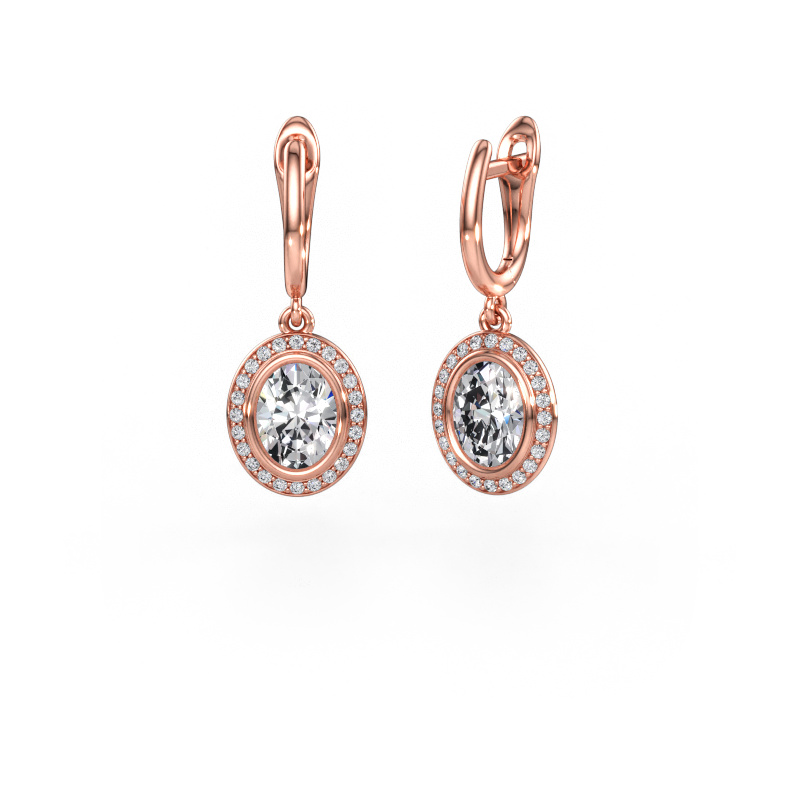 Immagine di Orecchini pendenti Noud OVL 585 oro rosa Diamante 2.522 crt