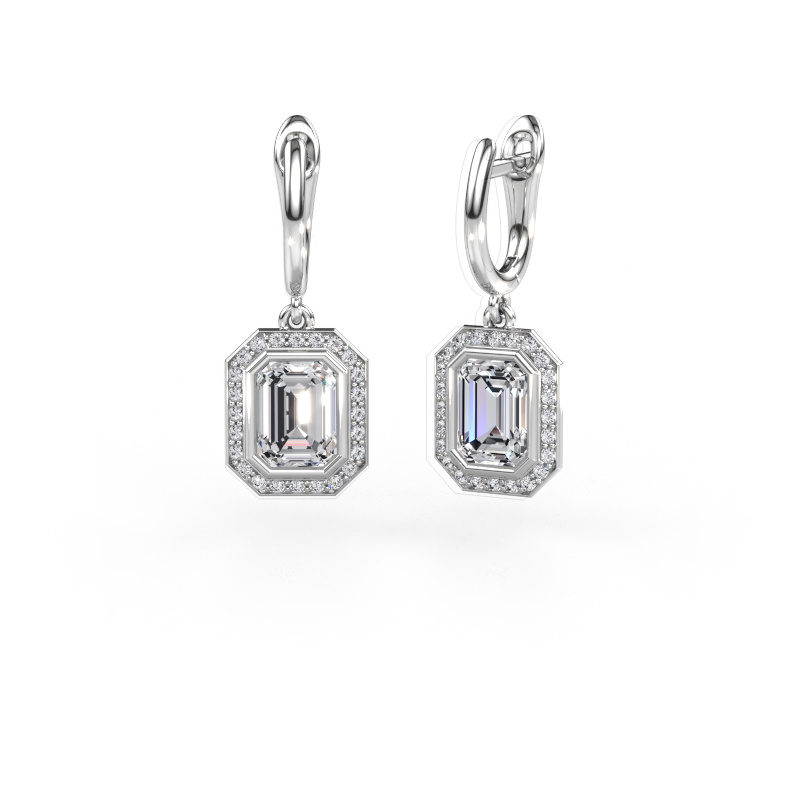 Image of Drop earrings Noud EME 585 white gold Lab grown diamond 3.86 crt