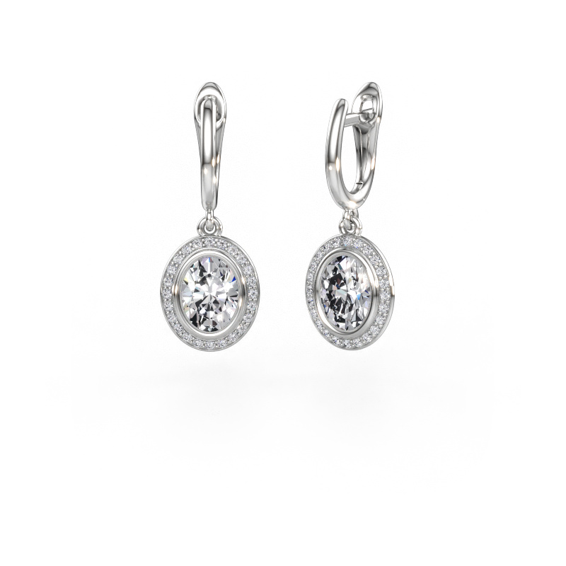 Immagine di Orecchini pendenti Noud OVL 950 platino Diamante lab grown 2.522 crt