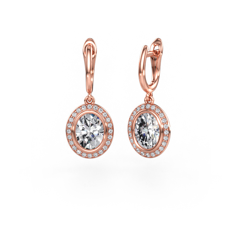 Immagine di Orecchini pendenti Noud OVL 585 oro rosa Diamante 3.96 crt
