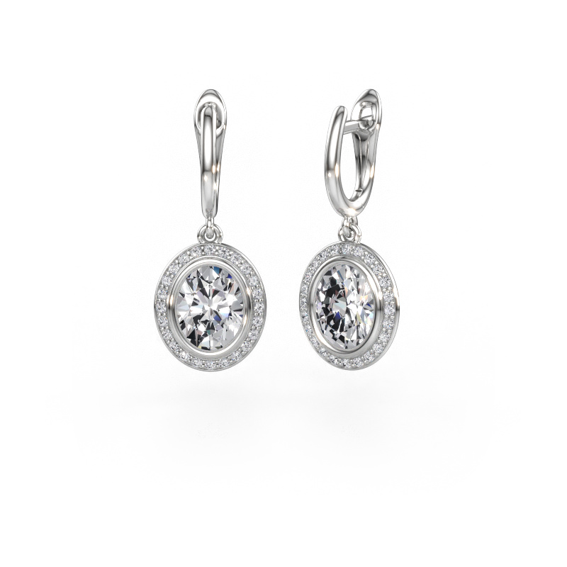 Immagine di Orecchini pendenti Noud OVL 950 platino Diamante lab grown 3.96 crt
