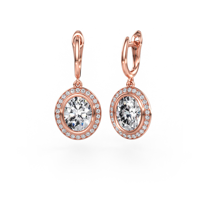 Immagine di Orecchini pendenti Noud OVL 585 oro rosa Diamante lab grown 5.92 crt