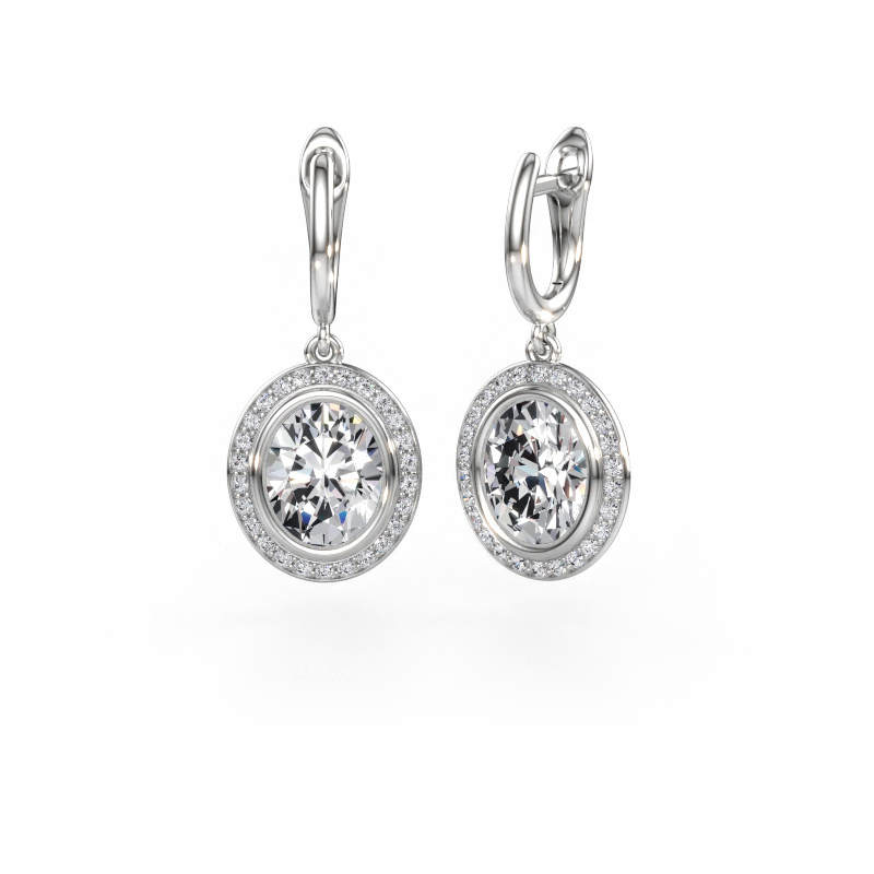 Immagine di Orecchini pendenti Noud OVL 950 platino Diamante lab grown 5.92 crt