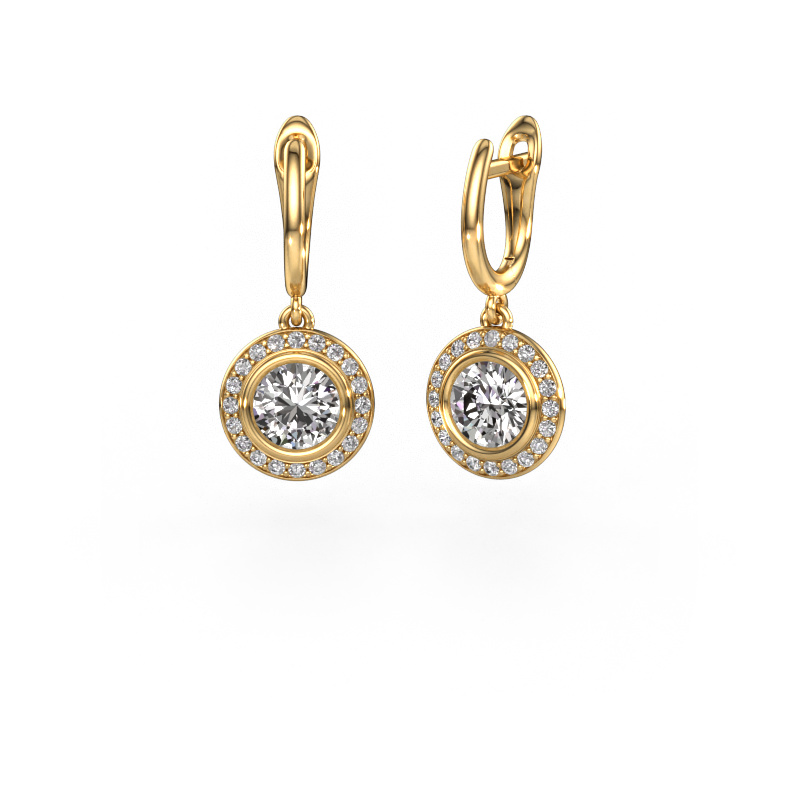 Bild von Ohrhänger Noud RND 585 Gold Diamant 2.40 crt