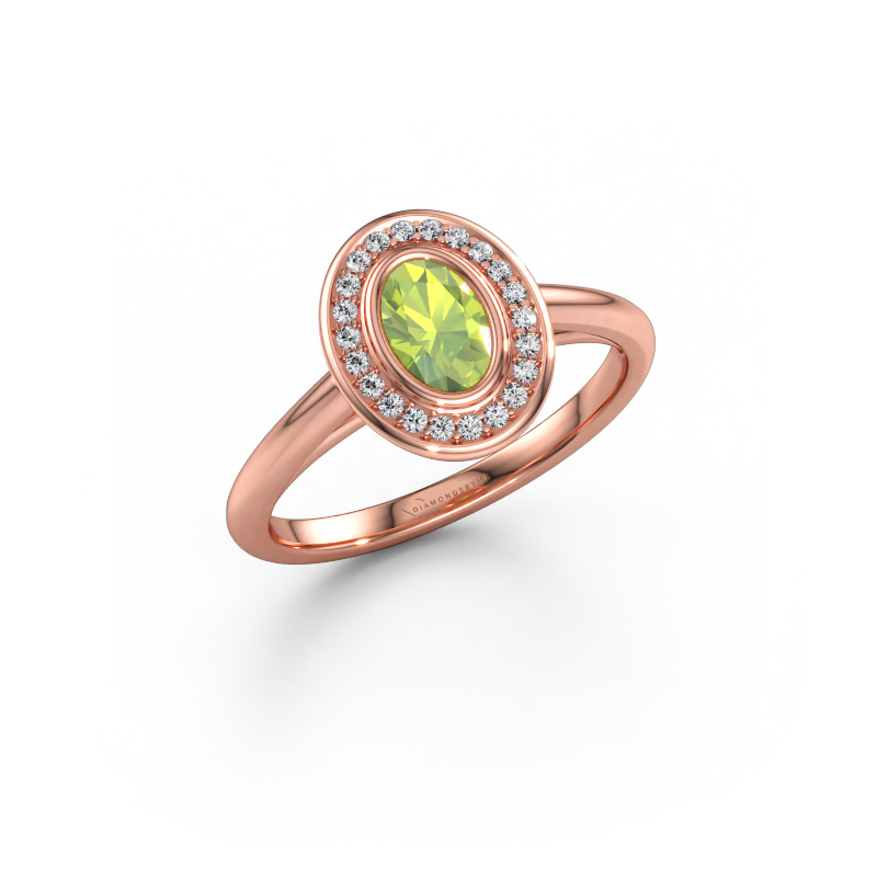 Immagine di Anello di fidanzamento Noud 1 OVL 585 oro rosa Peridoto 6x4 mm