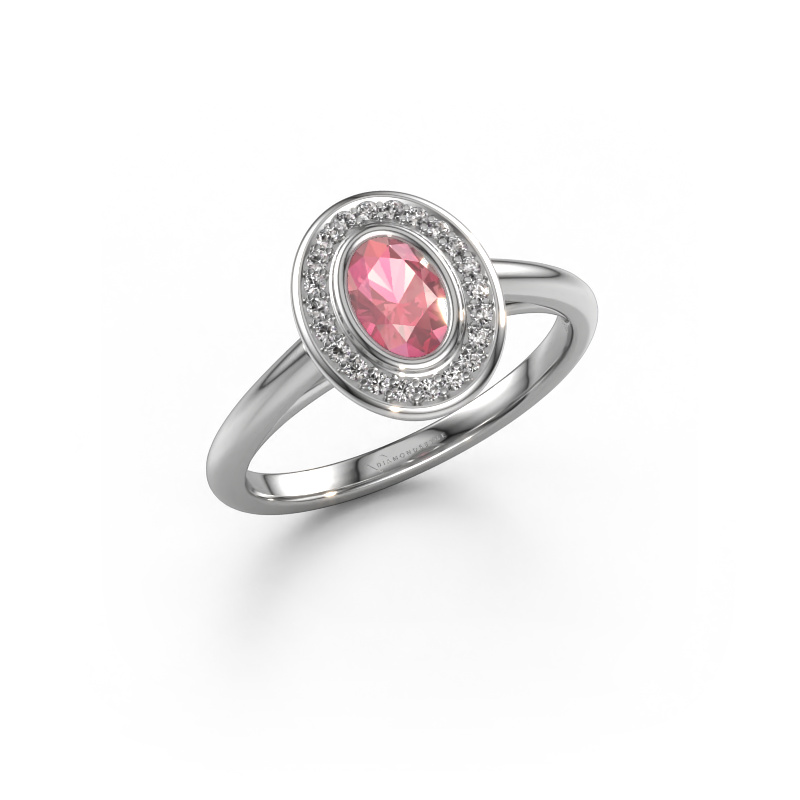 Bild von Verlobungsring Noud 1 OVL 950 Platin Turmalin rosa 6x4 mm