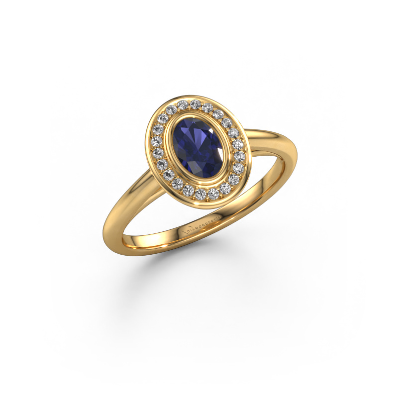 Bild von Verlobungsring Noud 1 OVL 585 Gold Saphir 6x4 mm