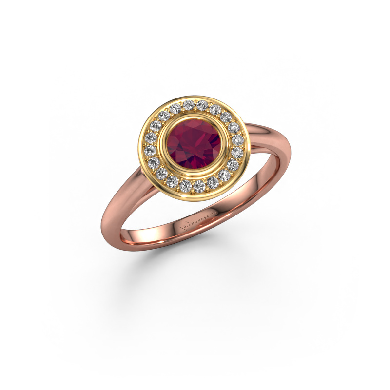 Image de Bague de fiançailles Noud 1 RND 585 or rose Rhodolite 4.7 mm