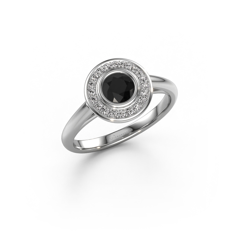 Image of Promise ring Noud 1 RND 950 platinum Black diamond 0.614 crt