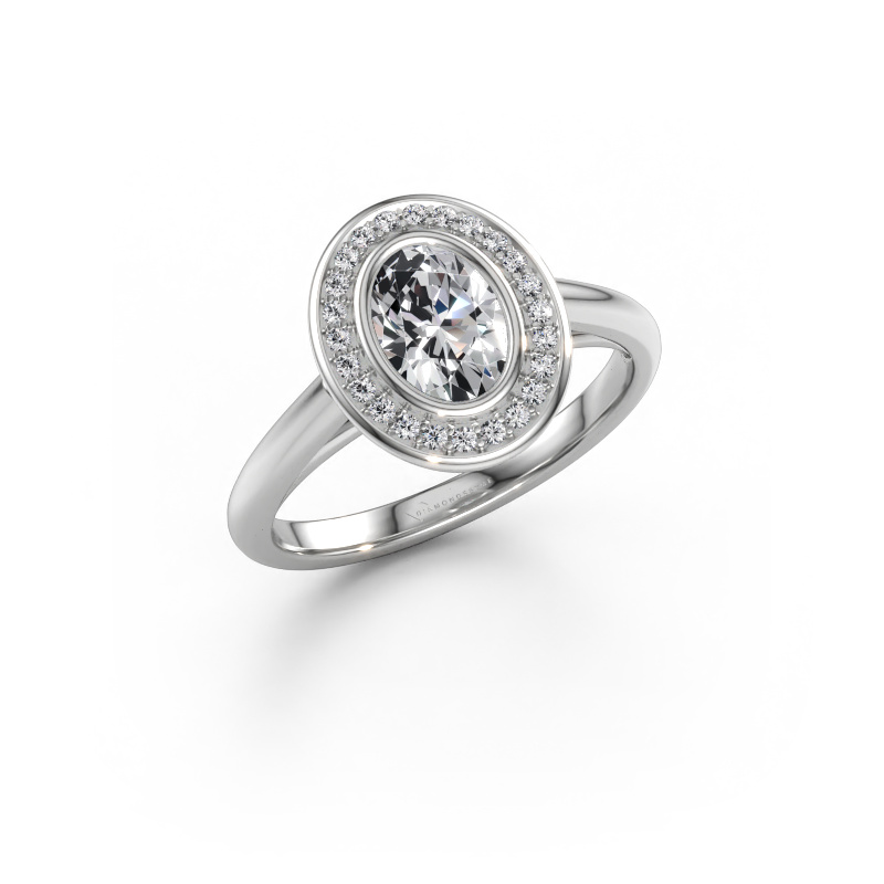 Immagine di Anello di fidanzamento Noud 1 OVL 950 platino Diamante lab grown 0.82 crt