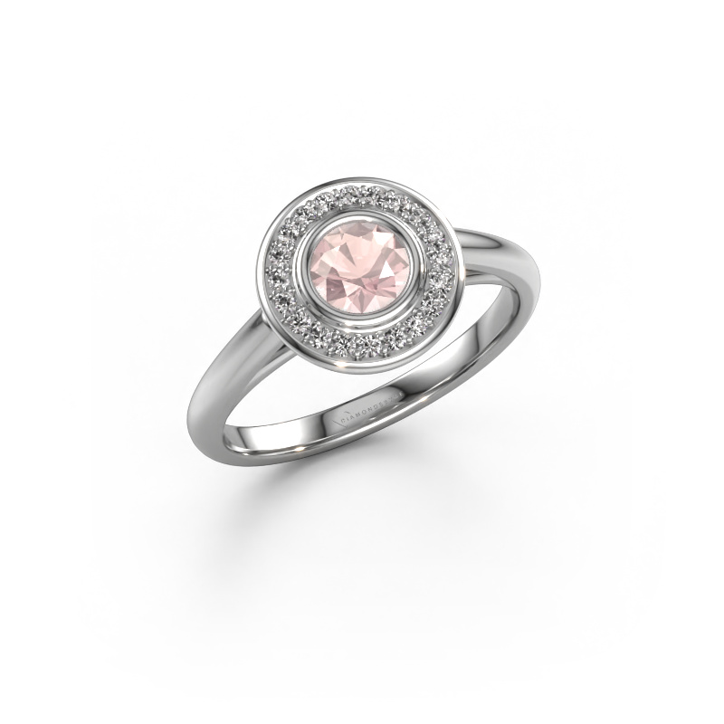 Image of Promise ring Noud 1 RND 950 platinum Morganite champagne 4.7 mm