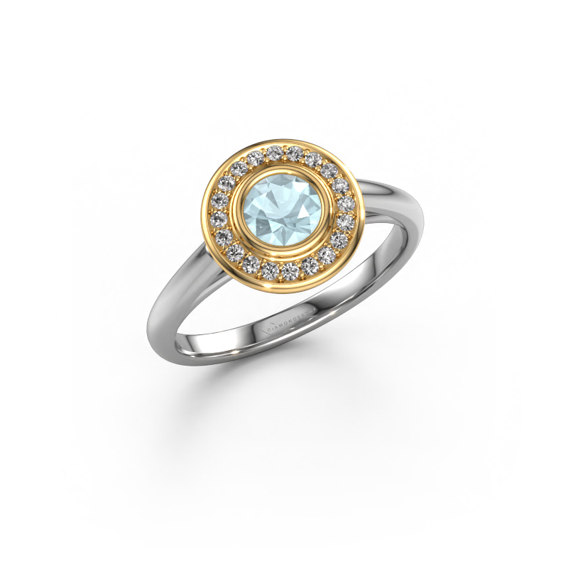 Bild von Verlobungsring Noud 1 RND 585 Weißgold Aquamarin 4.7 mm