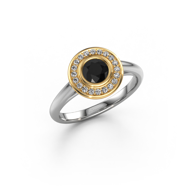 Image de Bague de fiançailles Noud 1 RND 585 or blanc Diamant noir 0.614 crt